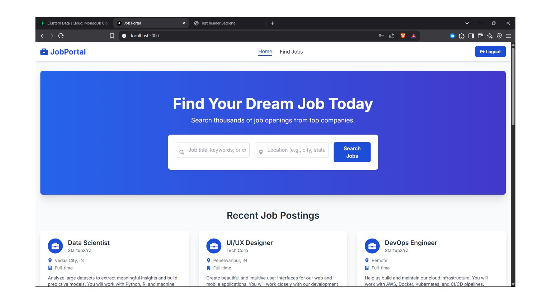 Job Portal Full Stack Application